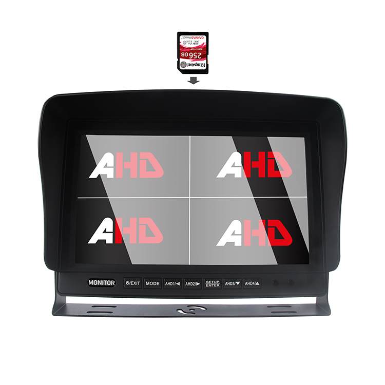 Monitor per veicoli DVR SD con display quadruplo AHD da 10,1 pollici