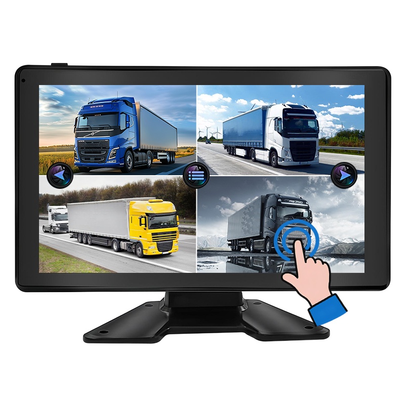 Monitor di registrazione DVR 1080P con display quad per veicoli con touch screen da 10,1 pollici