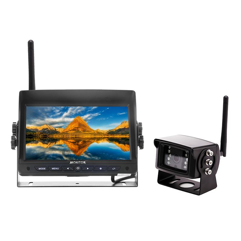 Kit di sistemi di monitoraggio per auto con vista posteriore da 7 pollici per telecamera di backup per auto wireless 2.4G per rimorchio