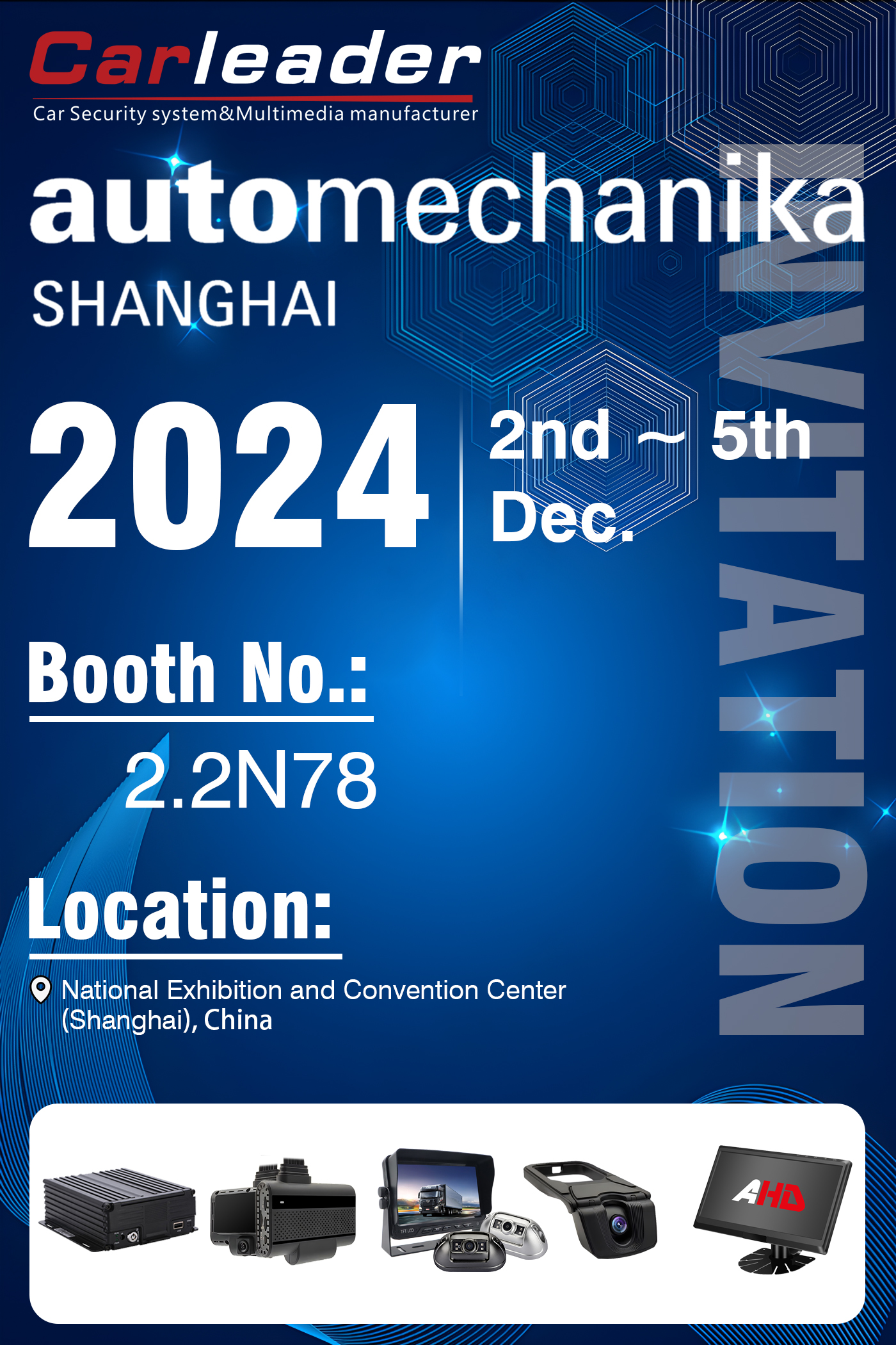 Fiera Automechanika Shanghai 2024 | Stand n.: 2.2N78, Carleader aspetta la tua visita