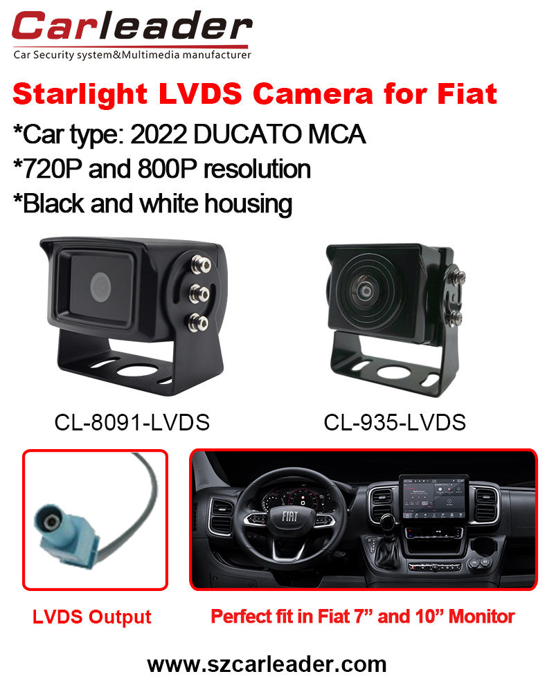 Telecamera posteriore per veicolo Carleader LVDS adatta per Fiat Ducato