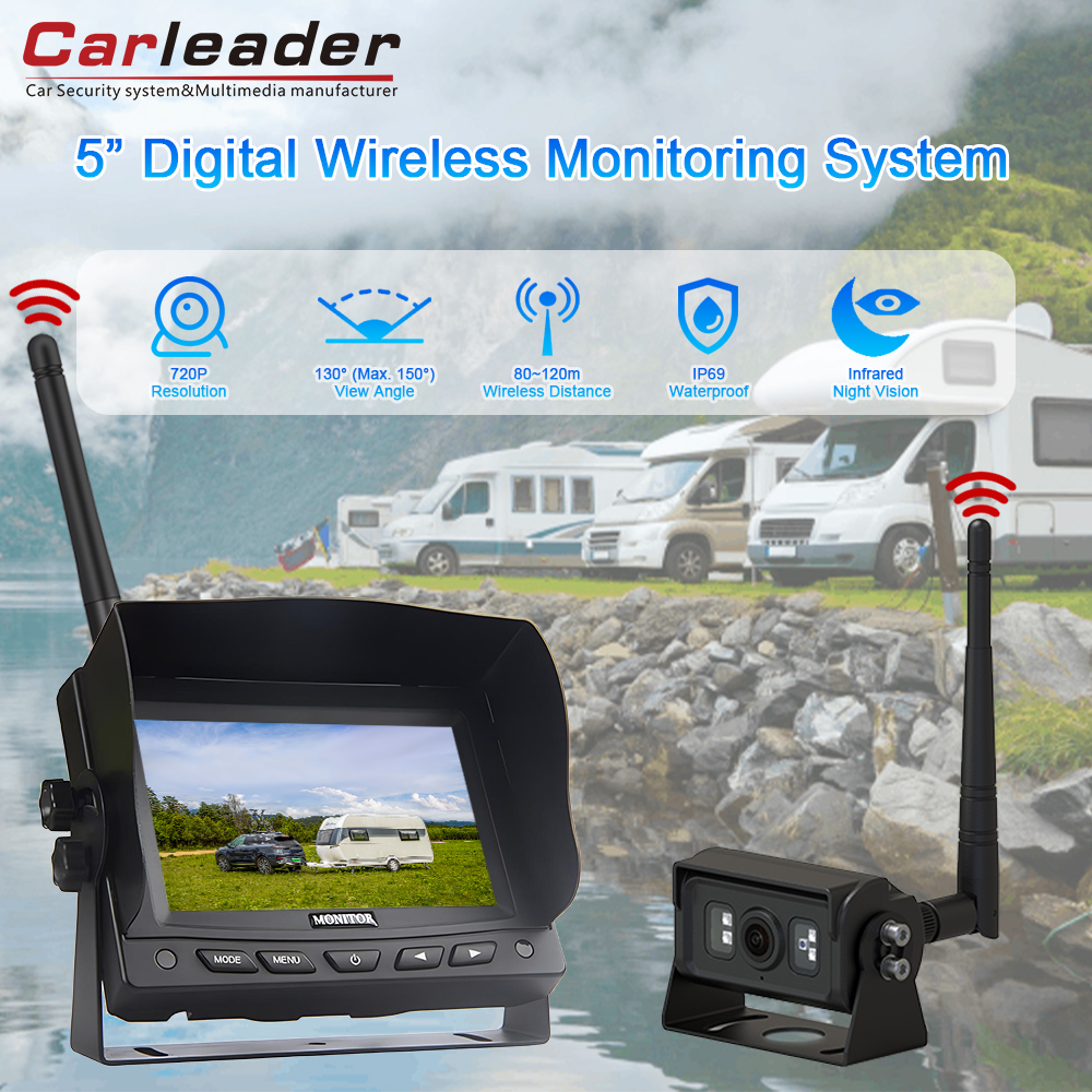 Aggiornamento al monitoraggio più intelligente con sistema di telecamere wireless digitale da 5 pollici Carleader da 5 pollici LCD TFT
