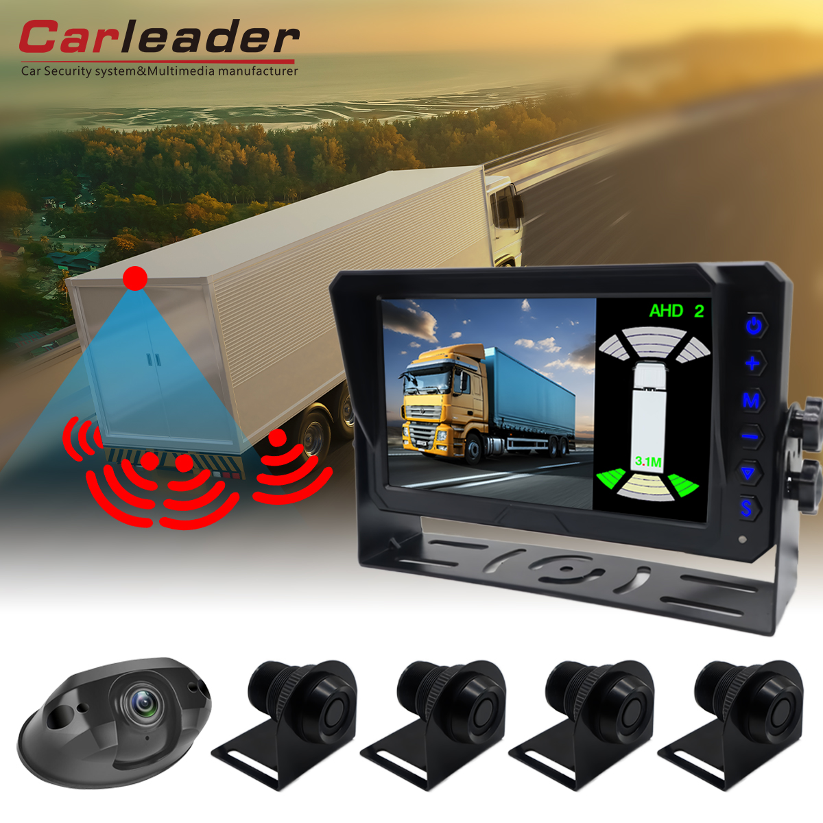 Sistema di monitoraggio del radar di parcheggio da 7 pollici Carleader--Ideale per il parcheggio e l'inversione