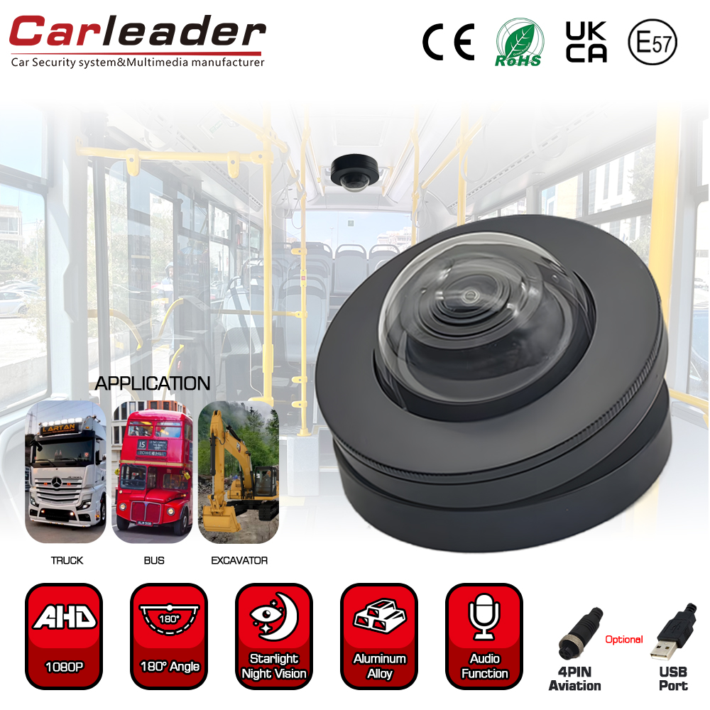 Carleader a 180 gradi largo angolo HD 1080p telecamera per veicolo a cupola per sorveglianza in veicolo
