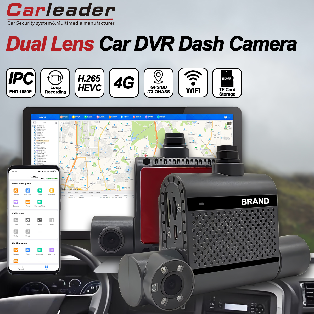 MANGEMENTO FLCHETTA SICURATO con carleder Dual Dash cam per auto da 1080p da 2ch HD 1080p