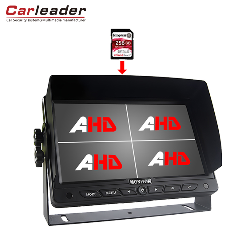 Monitor diviso HD Quad da 7 pollici per camion Carleader con funzione di registrazione DVR