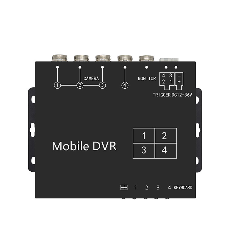 DVR per veicoli AHD a 4 canali con registrazione da 512 GB e visualizzazione divisa multi-camera