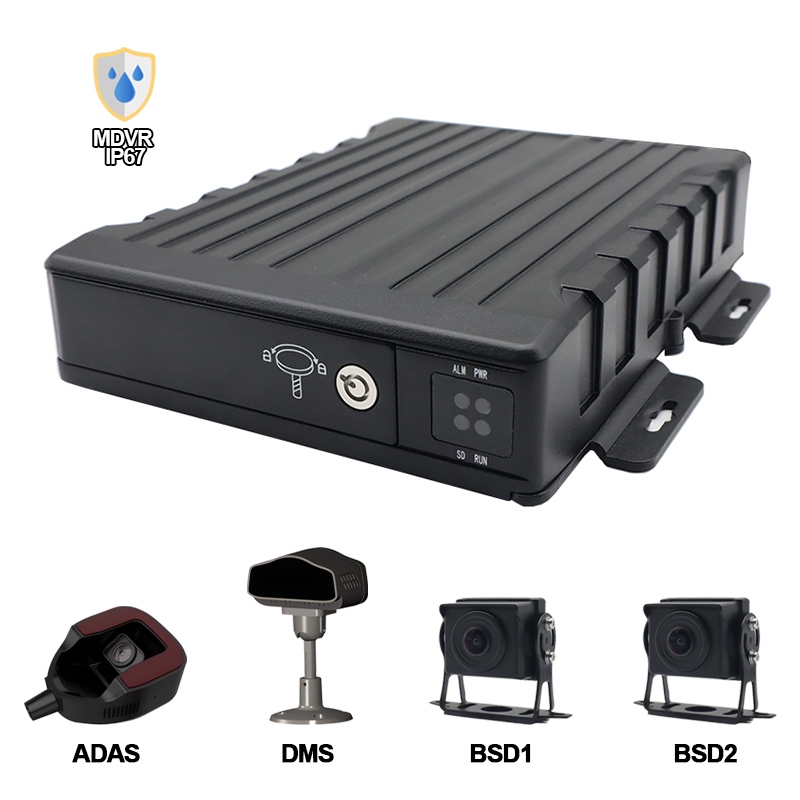 Supporto DVR mobile SD AI impermeabile IP67 4CH ADAS+DMS+BSD