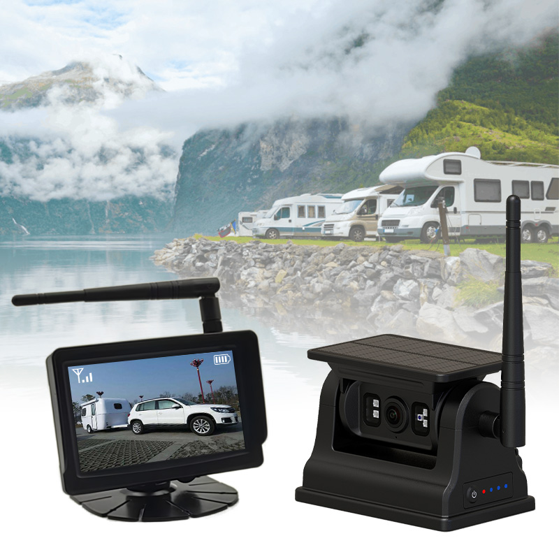 Sistema di telecamere magnetiche ricaricabili ad energia solare wireless da 5 pollici