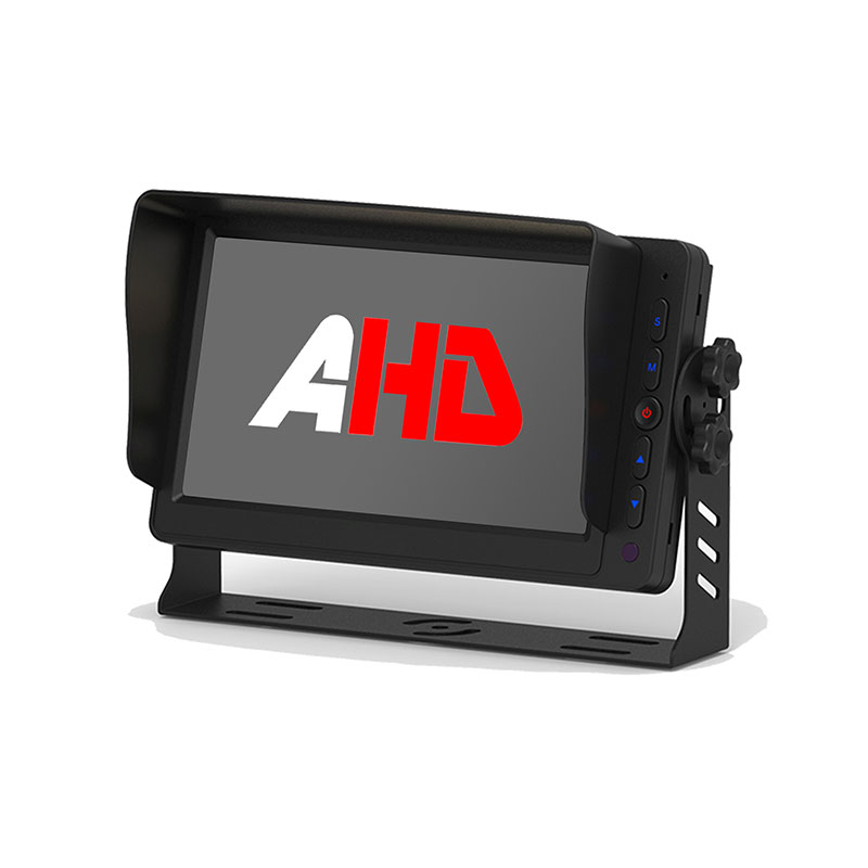 Monitor per veicoli AHD da 7 pollici con 5 pulsanti retroilluminati e doppi ingressi video