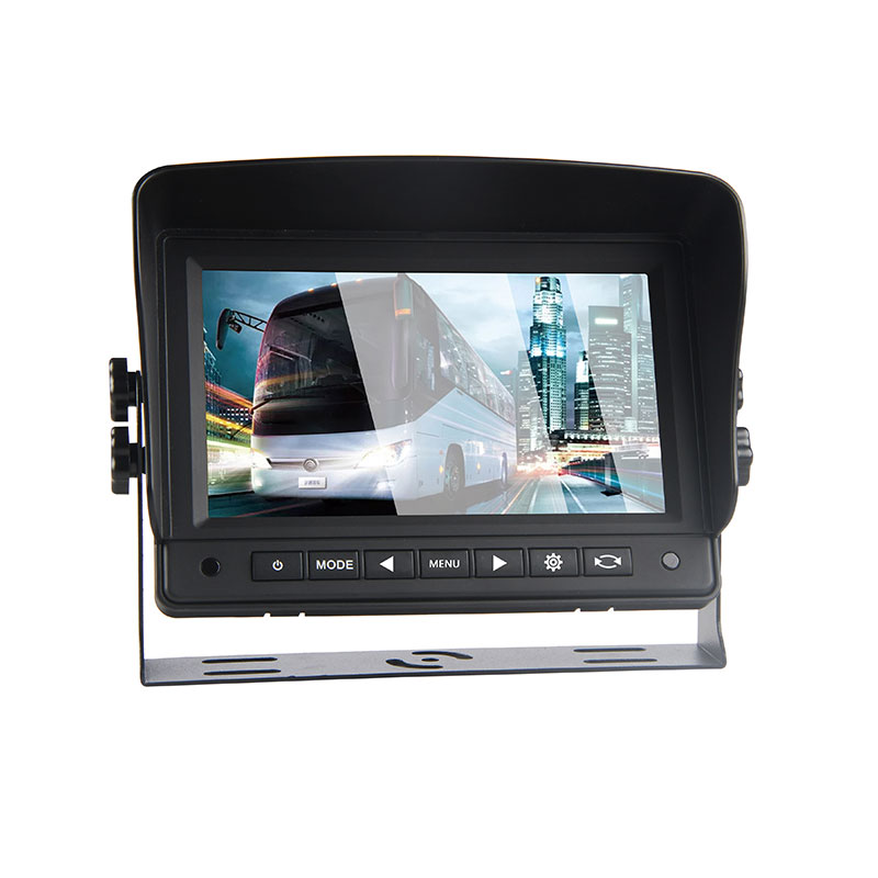 Monitor da cruscotto per veicoli pesanti da 7 pollici con ingresso per due telecamere