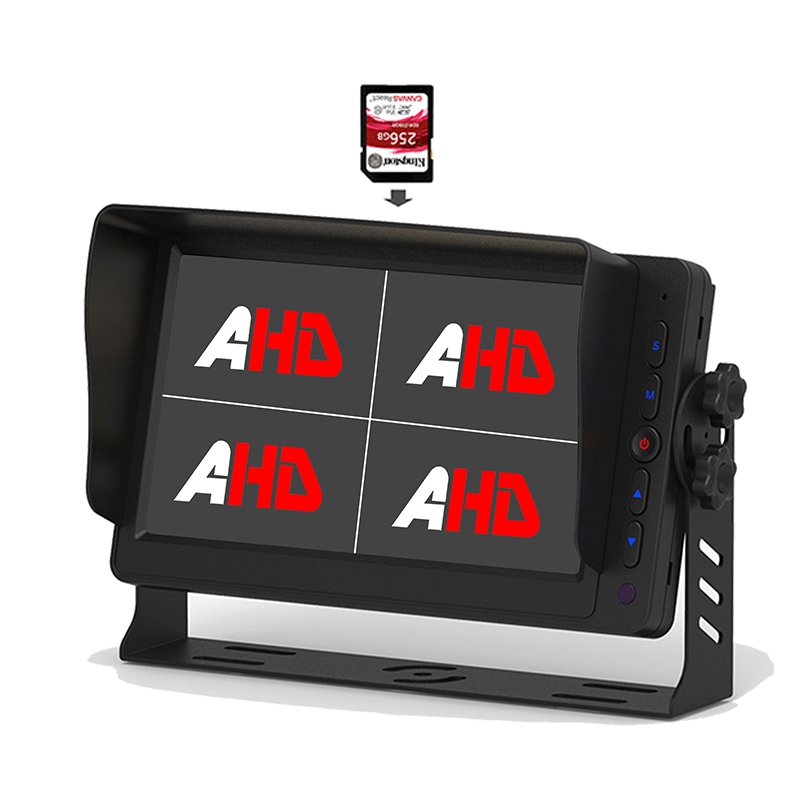 Monitor AHD per registrazione video con display quad da 7 pollici