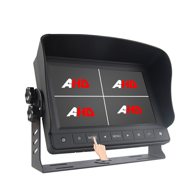 Monitor AHD con pulsanti touch per veicoli con display quad diviso da 7 pollici
