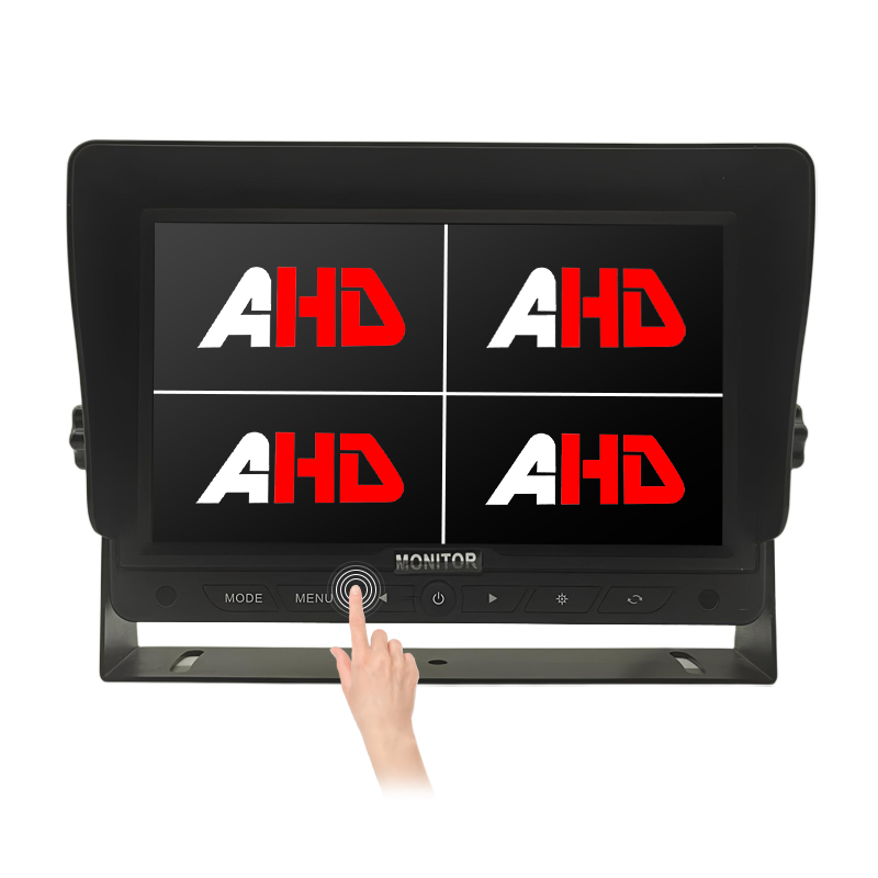 Monitor di retromarcia con pulsanti touch AHD a schermo diviso quadruplo da 7 pollici