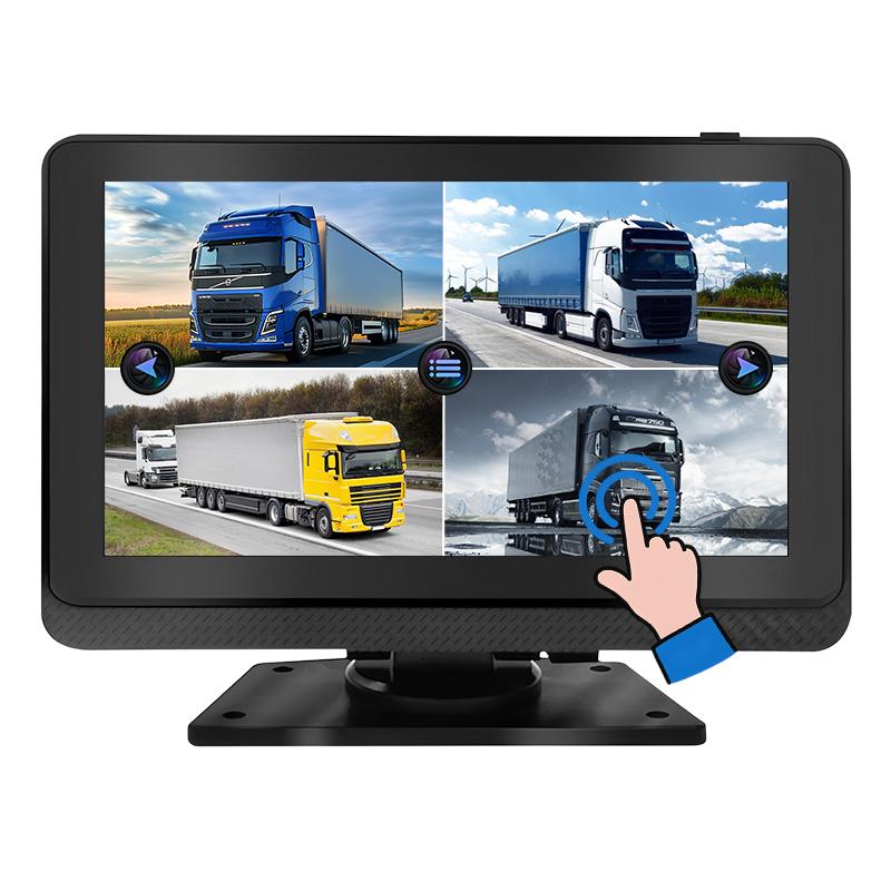 Monitor DVR con vista quad per veicolo touch screen da 7 pollici con registrazione 1080P