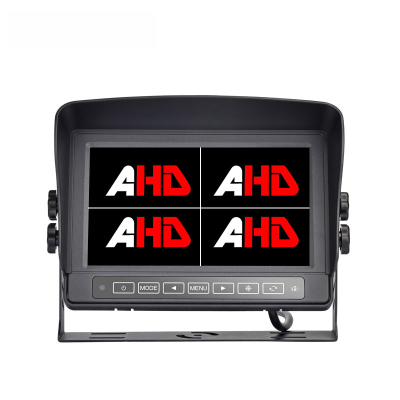Monitor quadruplo AHD impermeabile da 7 pollici con custodia in metallo e controlli touch