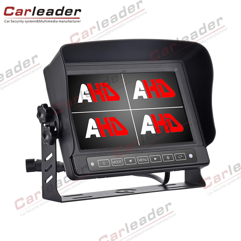 Monitor AHD Quad per auto impermeabile da 7 pollici con pulsante a sfioramento